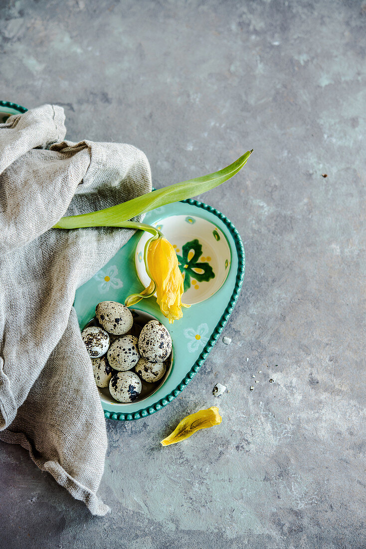 Quail eggs, easter eggs