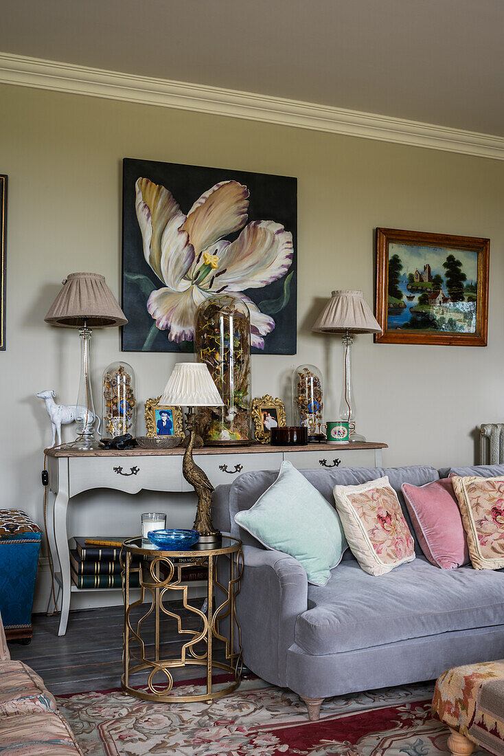 Maximalist decorated living room in classical style