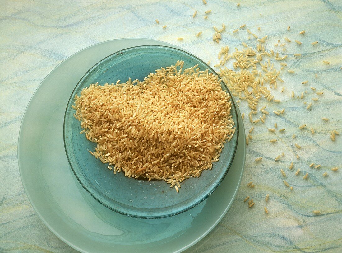 Pile of Long grained Rice in a Bowl