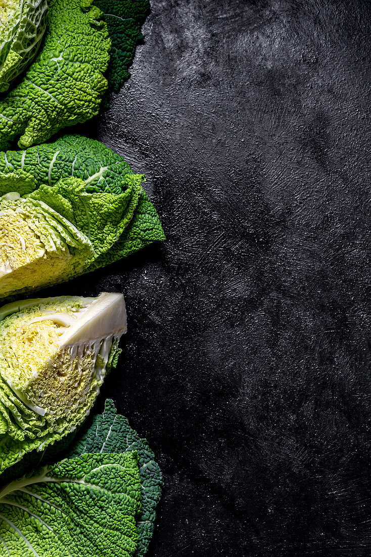 Sliced green cabbage