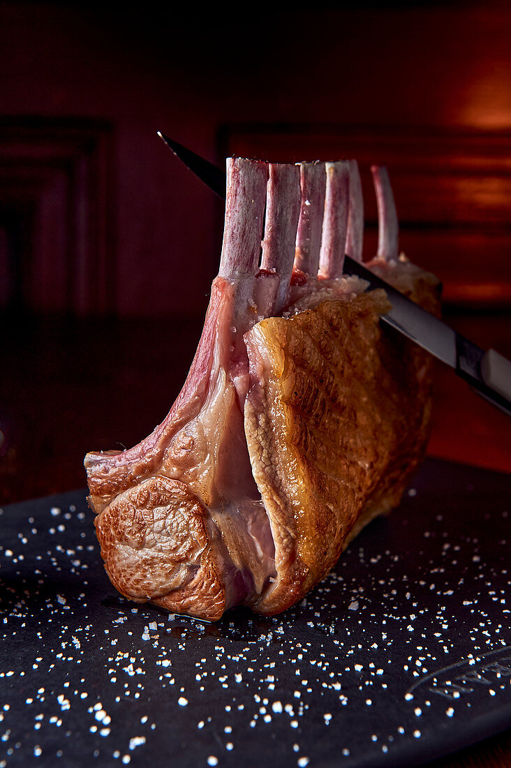 Rack of lamb cut in half