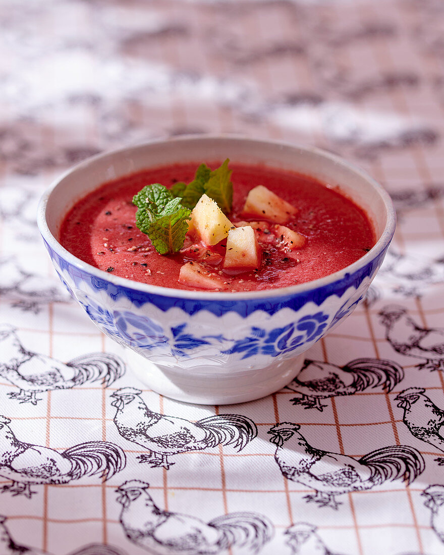 Beetroot gazpacho with apple