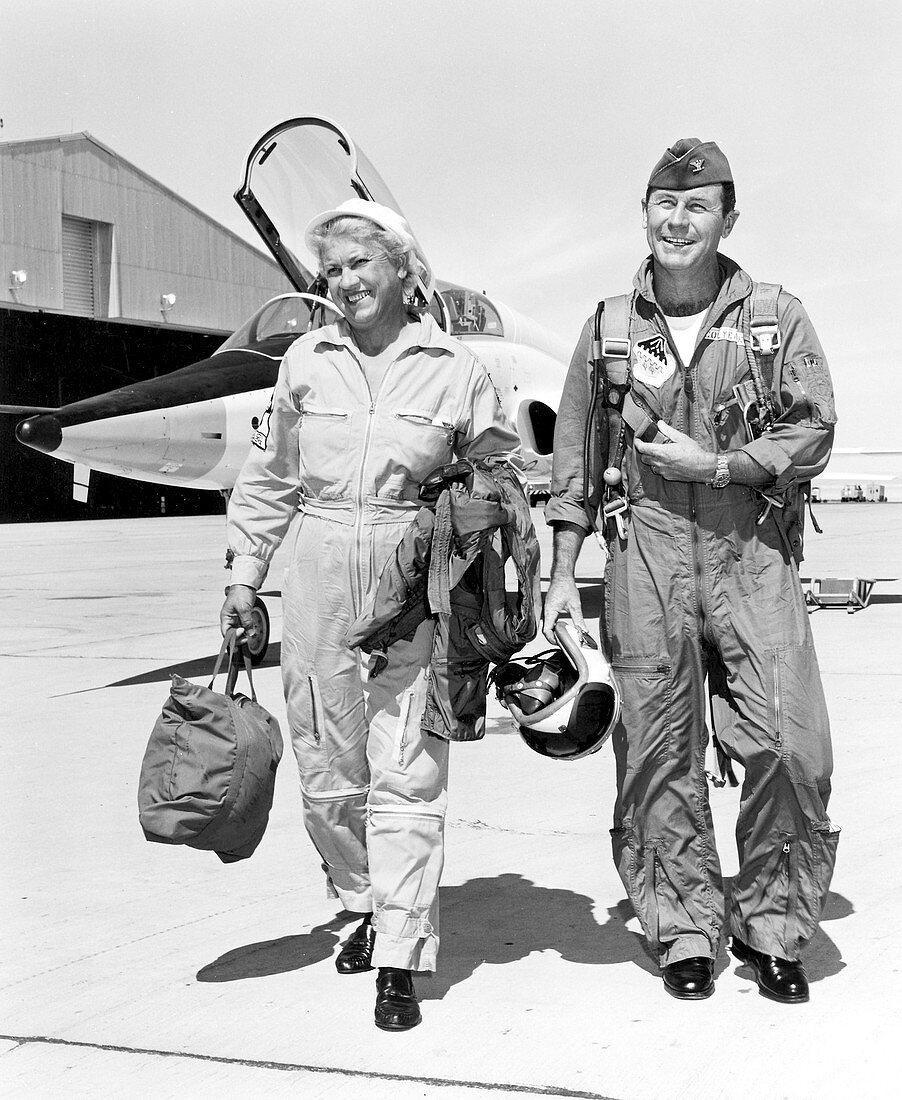 Jackie Cochran and Chuck Yeager, US aviators