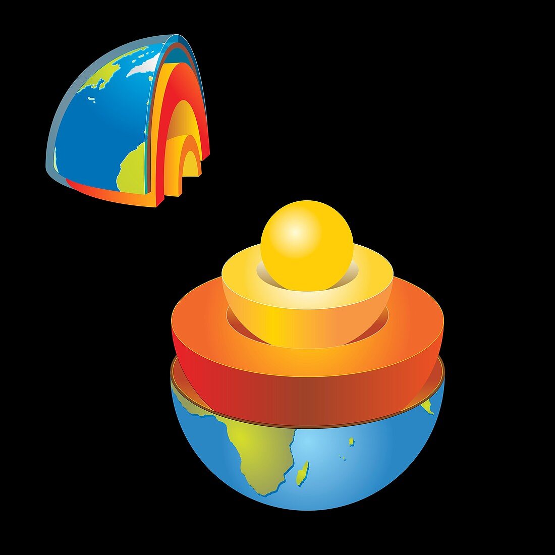 Earth's internal structure, illustration