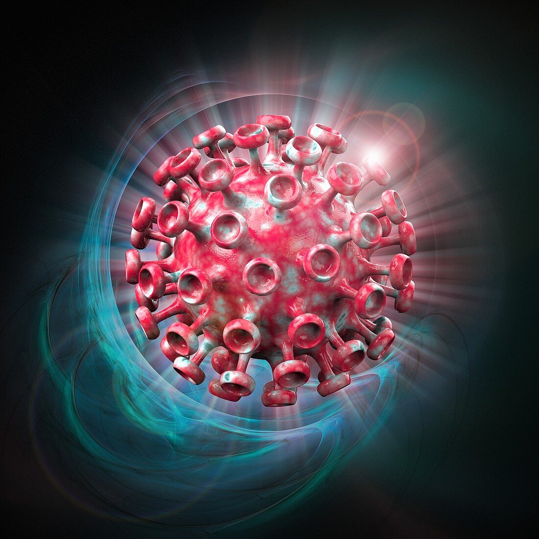 Virus capsid, conceptual illustration