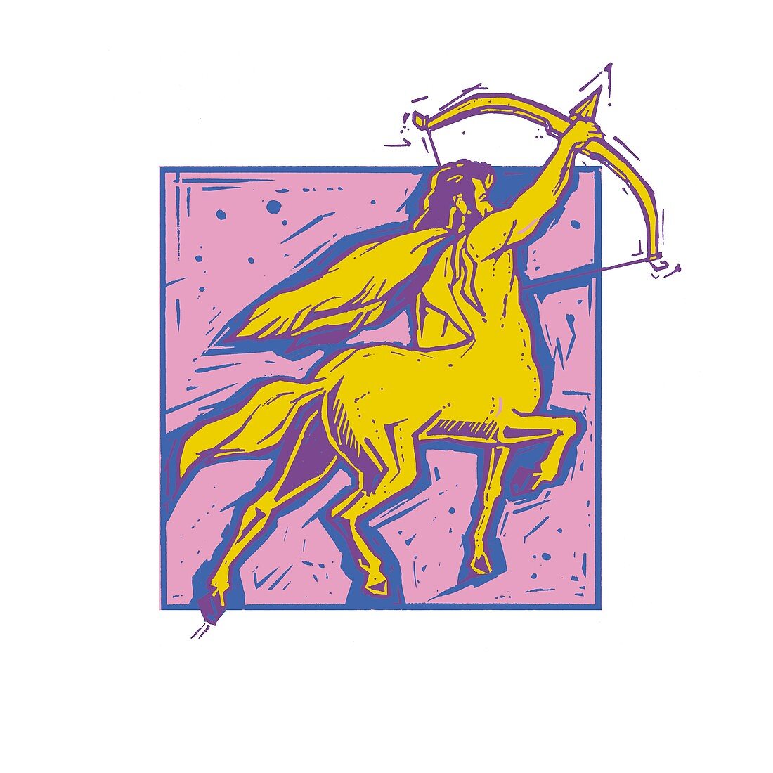 Sagittarius zodiac sign, illustration