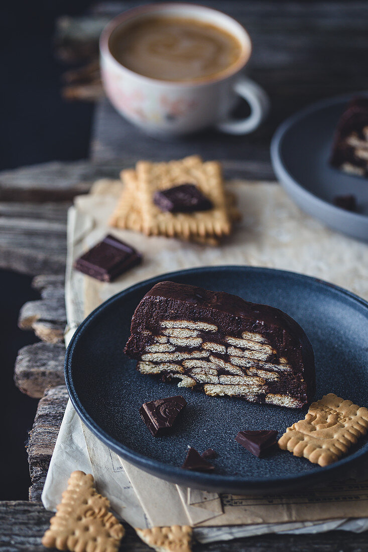 Schokoladen-Keks-Kuchen (Kalter-Hund-Kuchen)