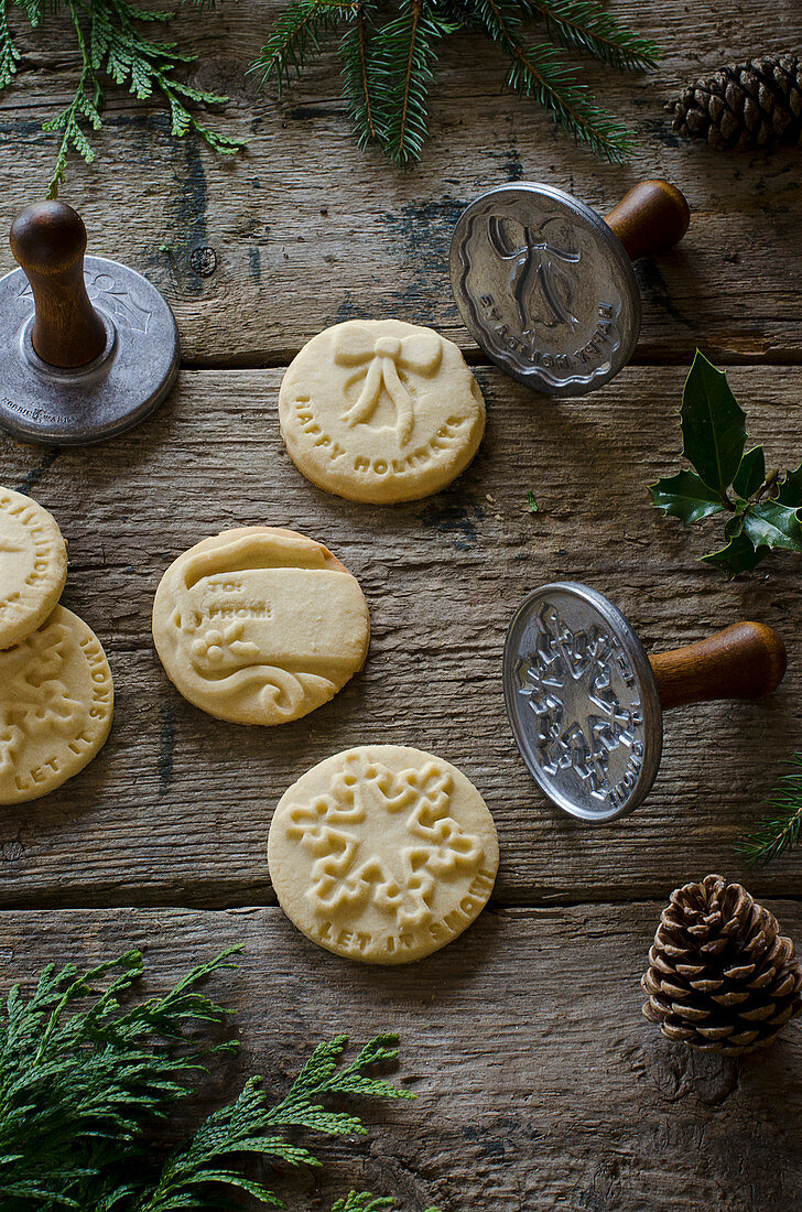 Christmas cookies with stamp