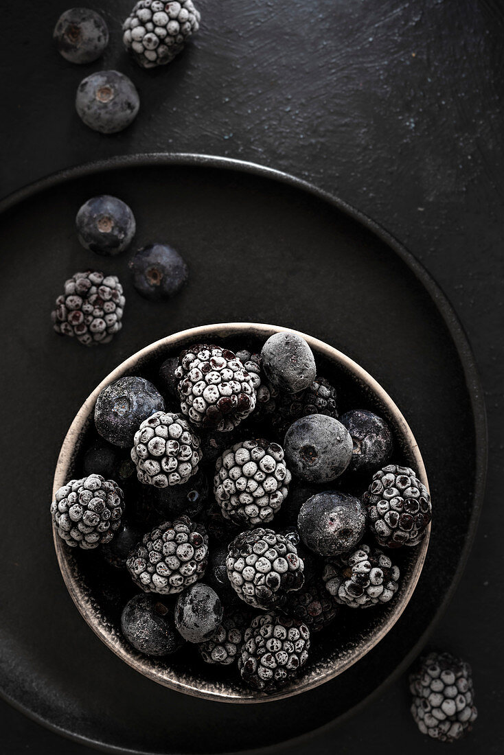 Frozen Blackberries and Blueberries