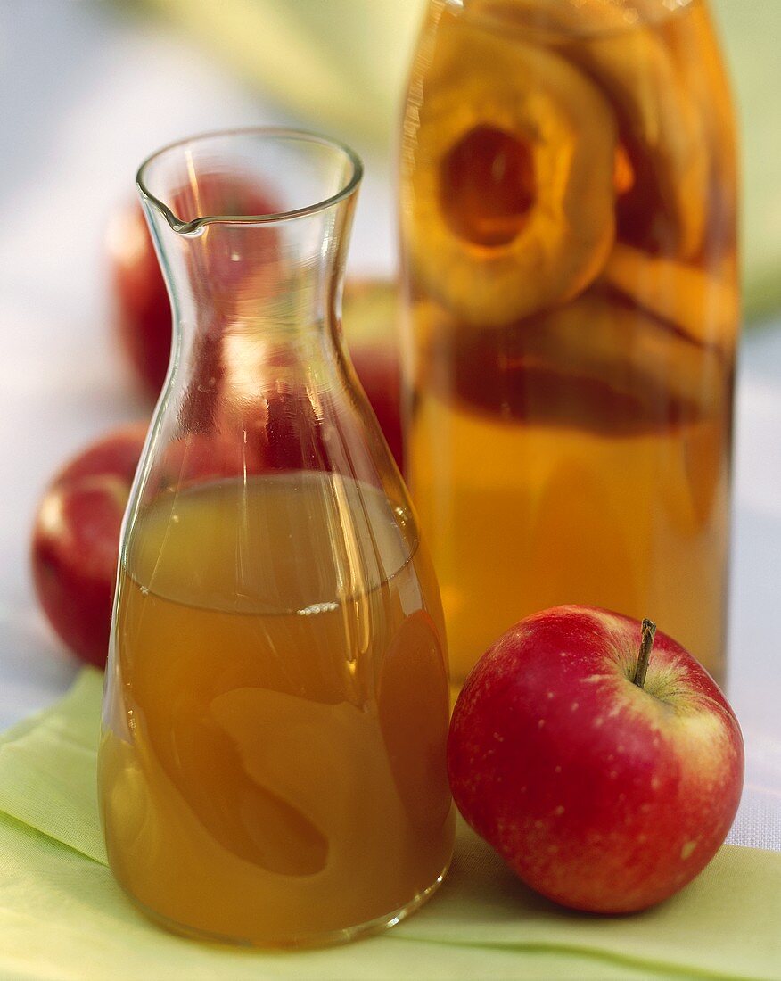 A Carafe and Bottle of Apple Vinegar; Apple