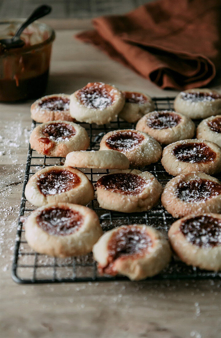 Thumbprint biscuits with caramel