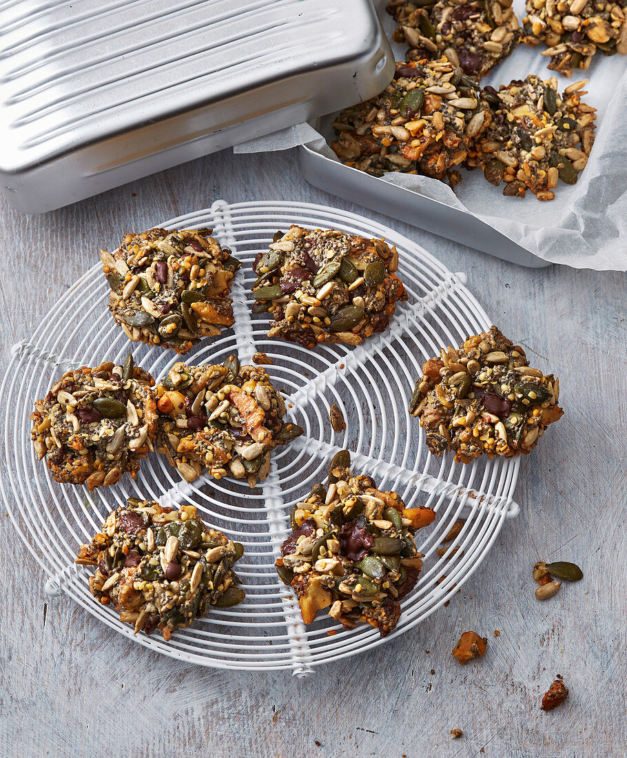 Choco cookies with nuts and seeds