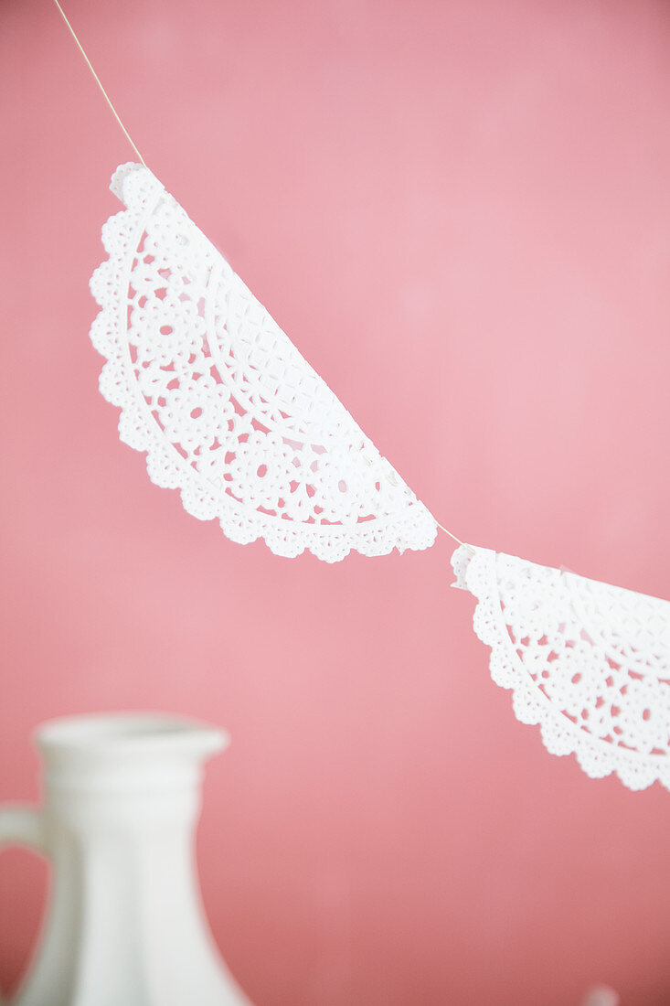 Garland of lacy paper doilies