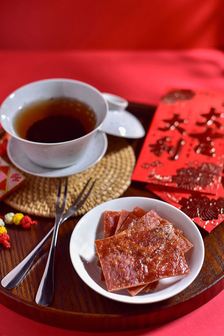 Pork jerky and tea (China)