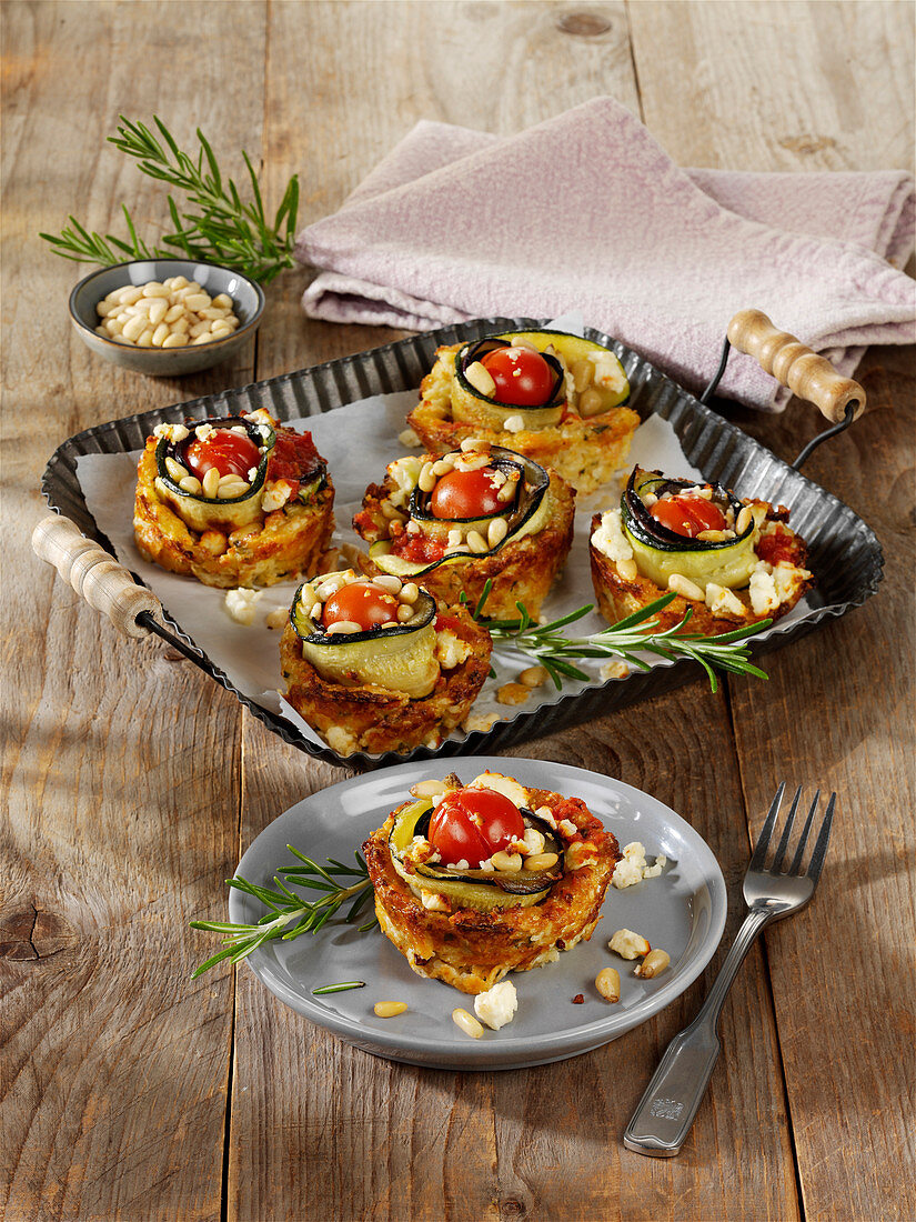 Blumenkohl-Pizza-Muffins mit Feta