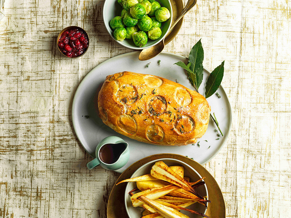 Veganes Filet Wellington mit Gravy