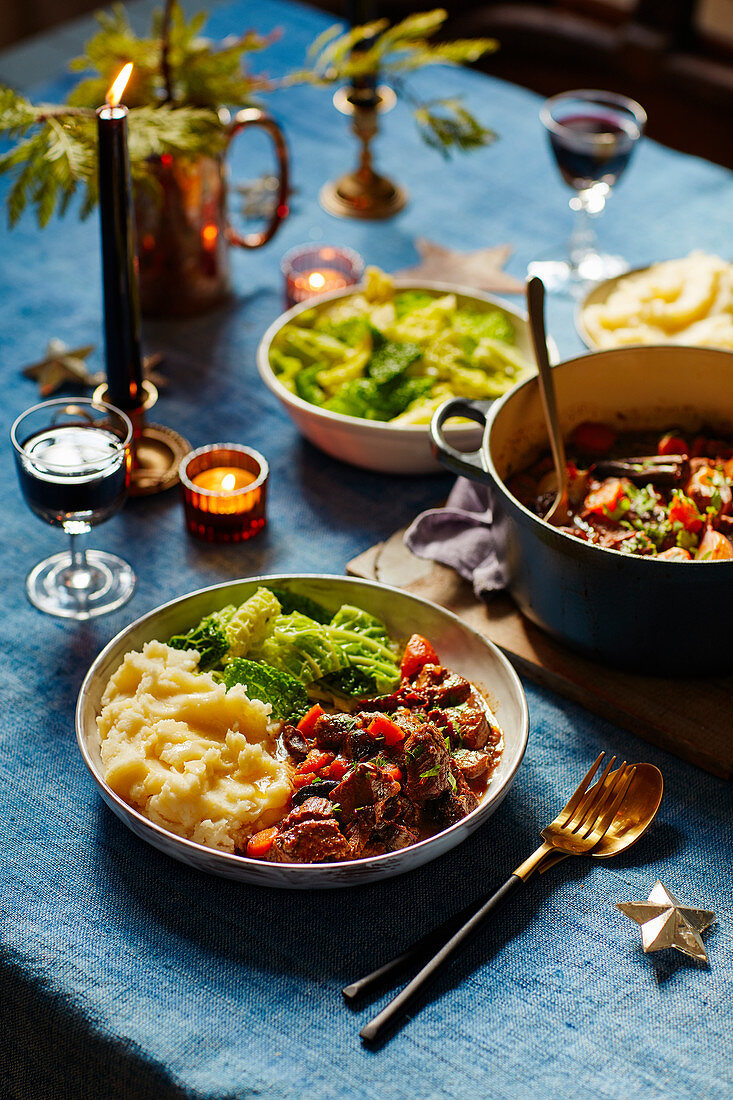 Spiced beef with stout and prunes