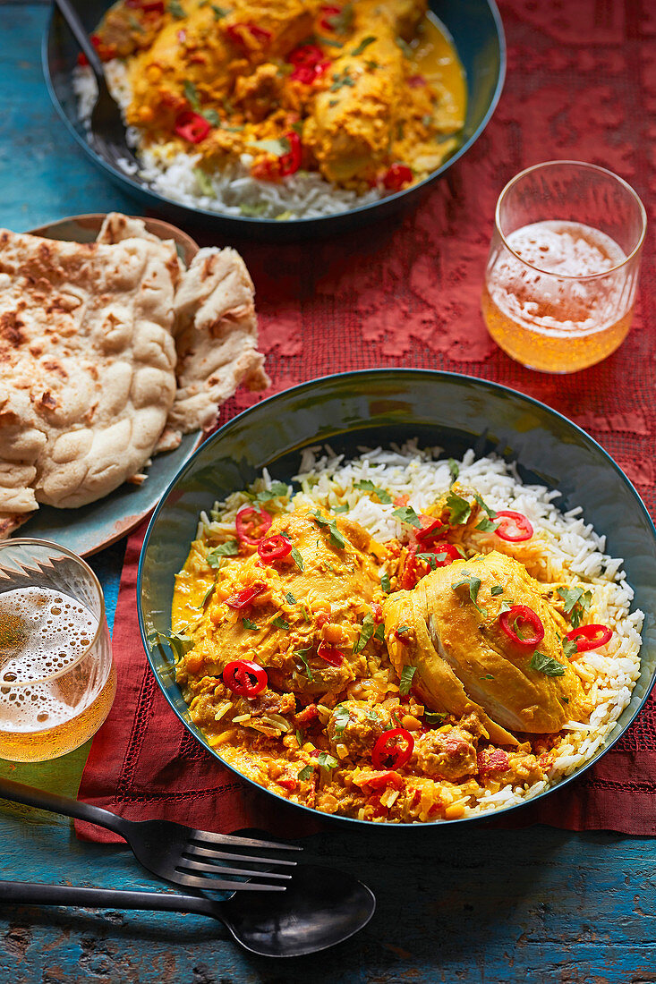 Afghan-syle chicken korma with dried sour plums