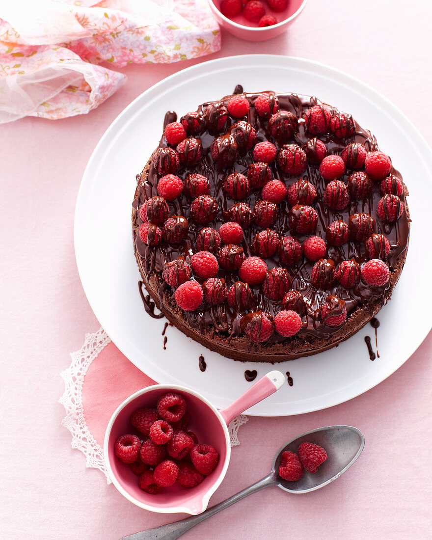 Chocolate and raspberry cake