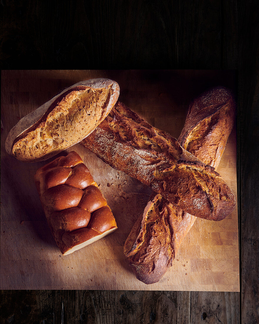 Various types of bread