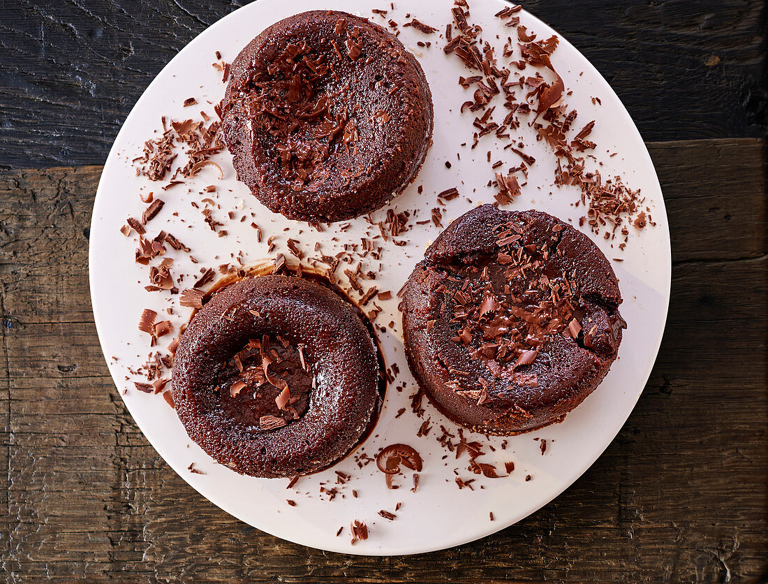 Fondant Au Chocolat mit Schokoraspeln