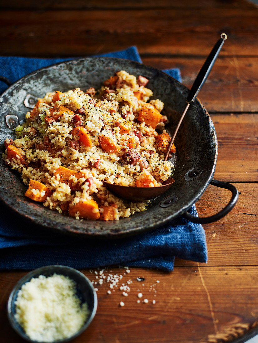 Sweet potato and speck risotto