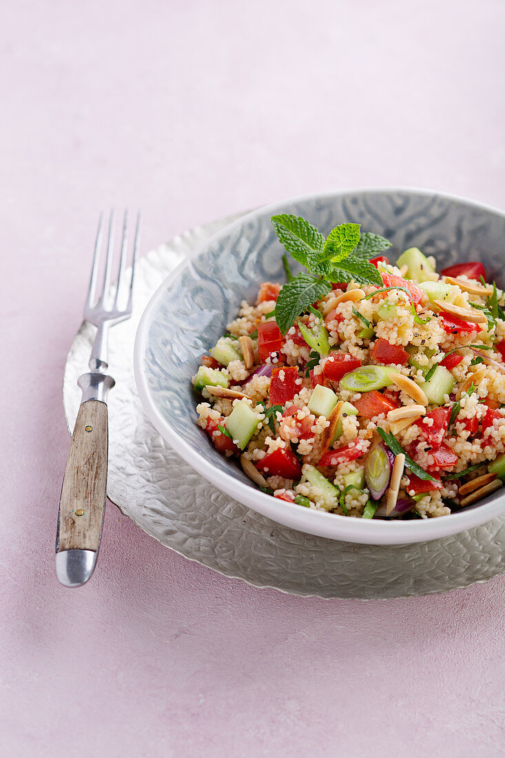 Tabbouleh with mint and almonds