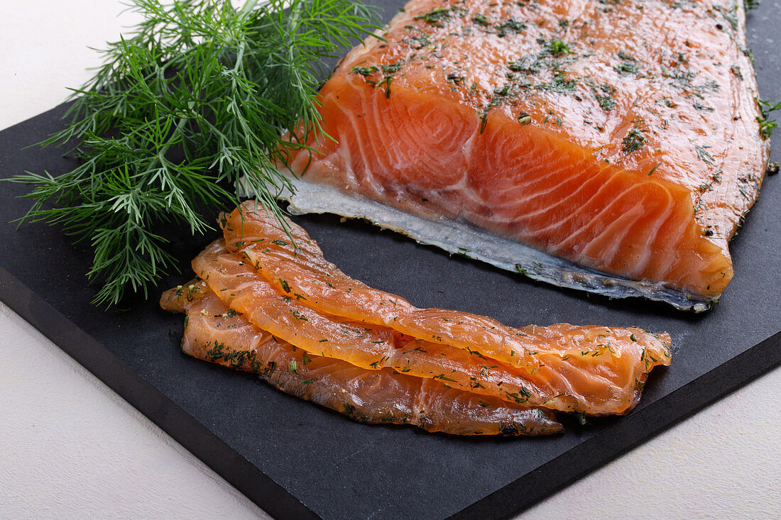 Home-smoked salmon fillet