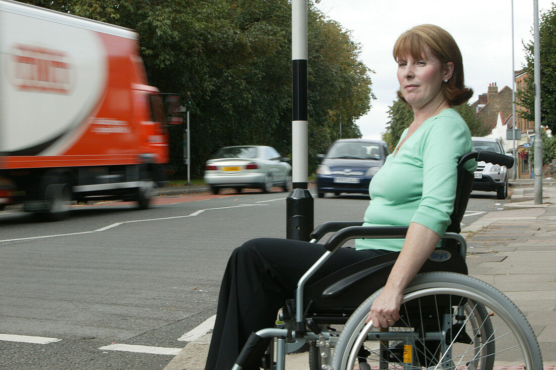 Woman using a wheelchair