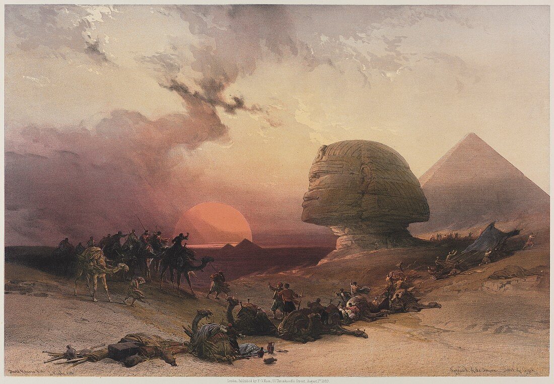The Great Sphinx, Pyramids of Giza 1849