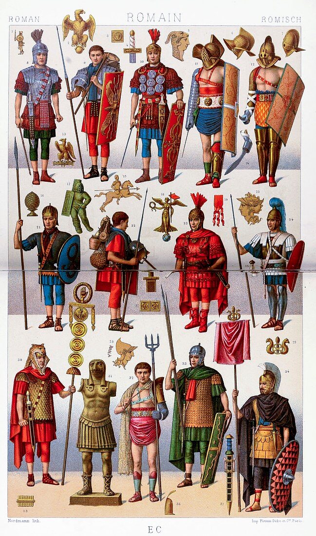 Ancient Roman fashion and accessories, illustration