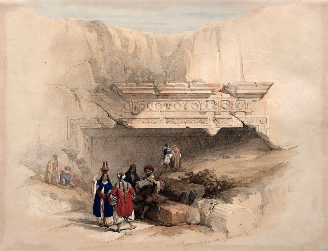 Tomb of kings, Jerusalem, 19th century illustration