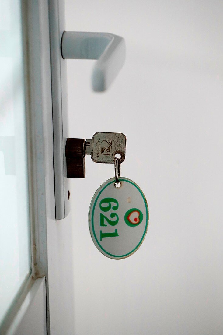 Key in hospital door