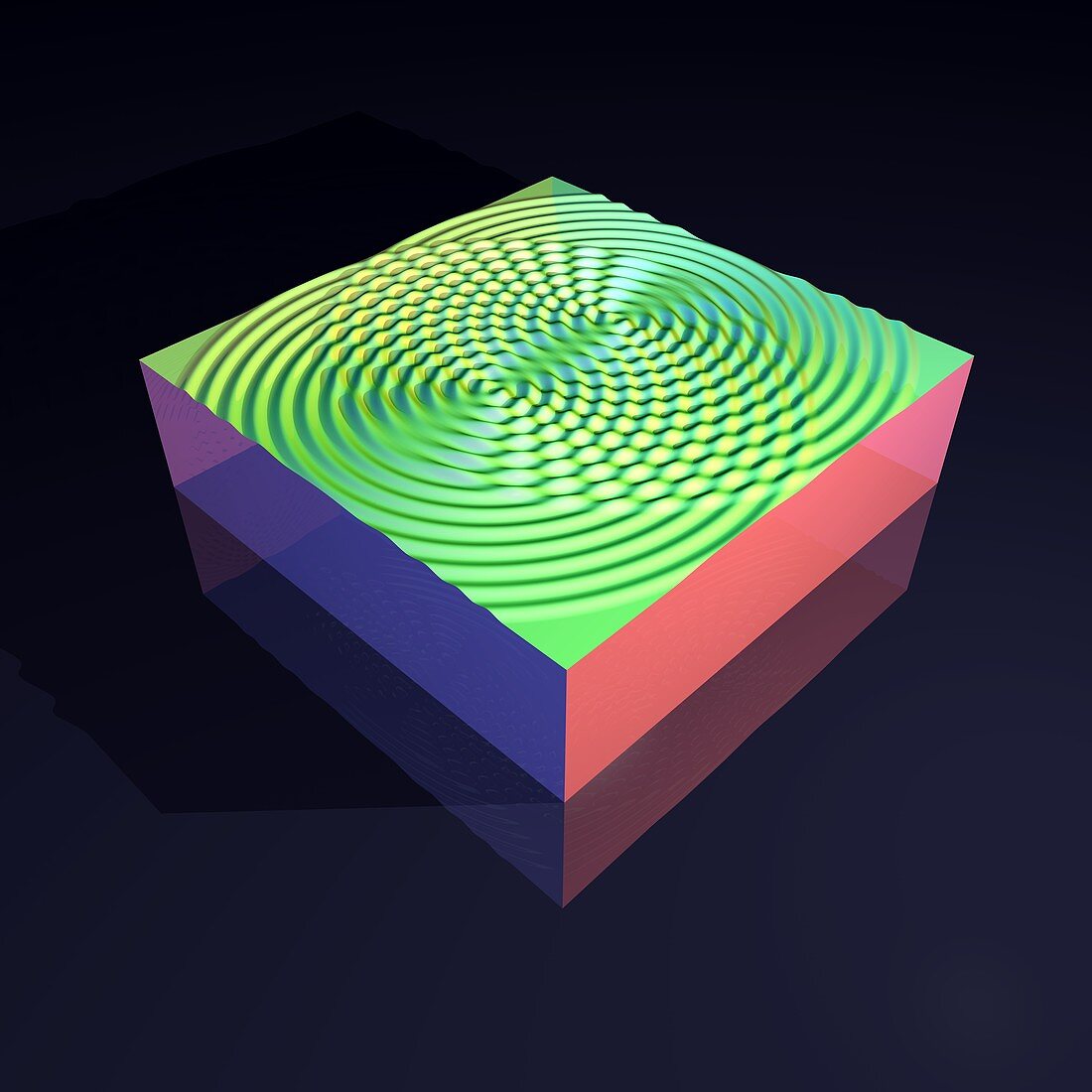 Circular wave interference, illustration