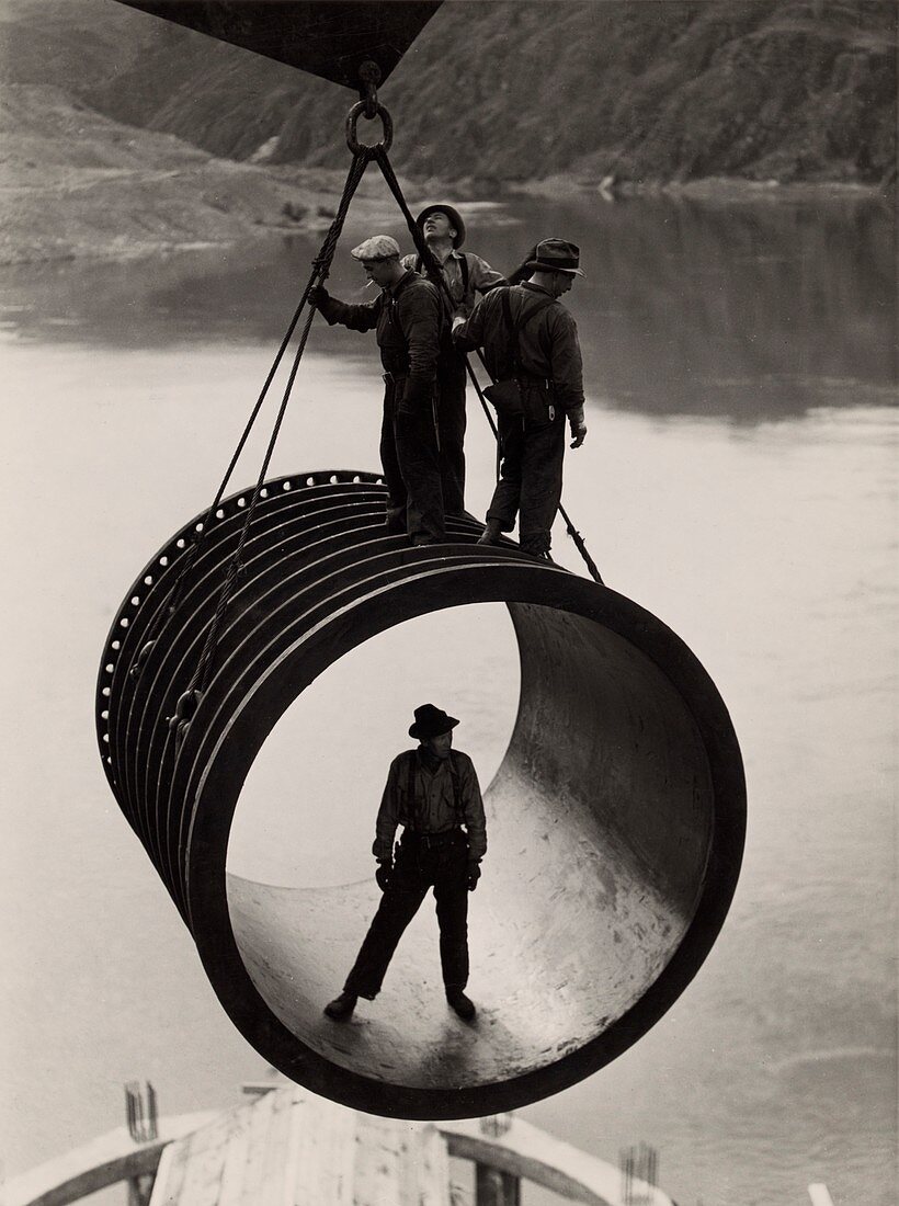 Construction of the Grand Coulee Dam, Washington, USA