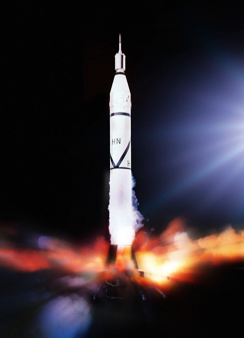 Explorer 1 satellite launch, … – acheter une photo – 13387508 ❘ Science Photo Library