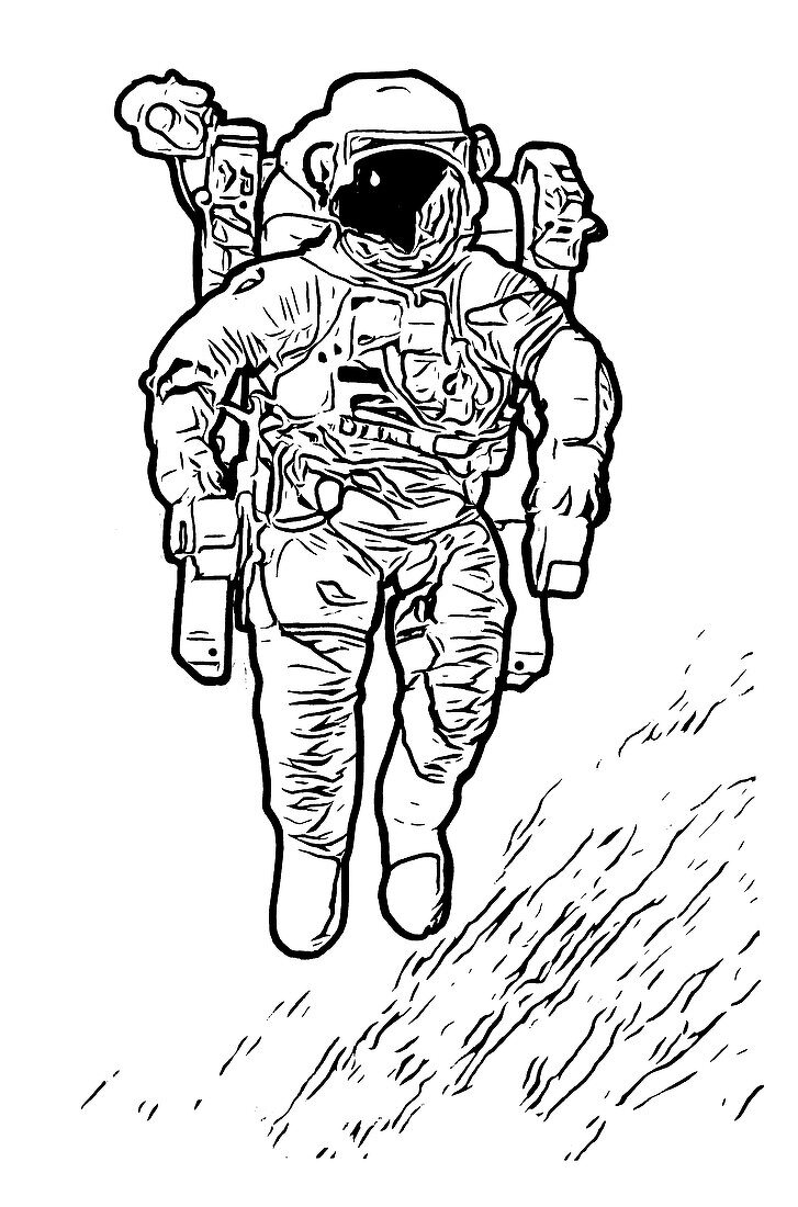 Bruce McCandless space-walk, illustration