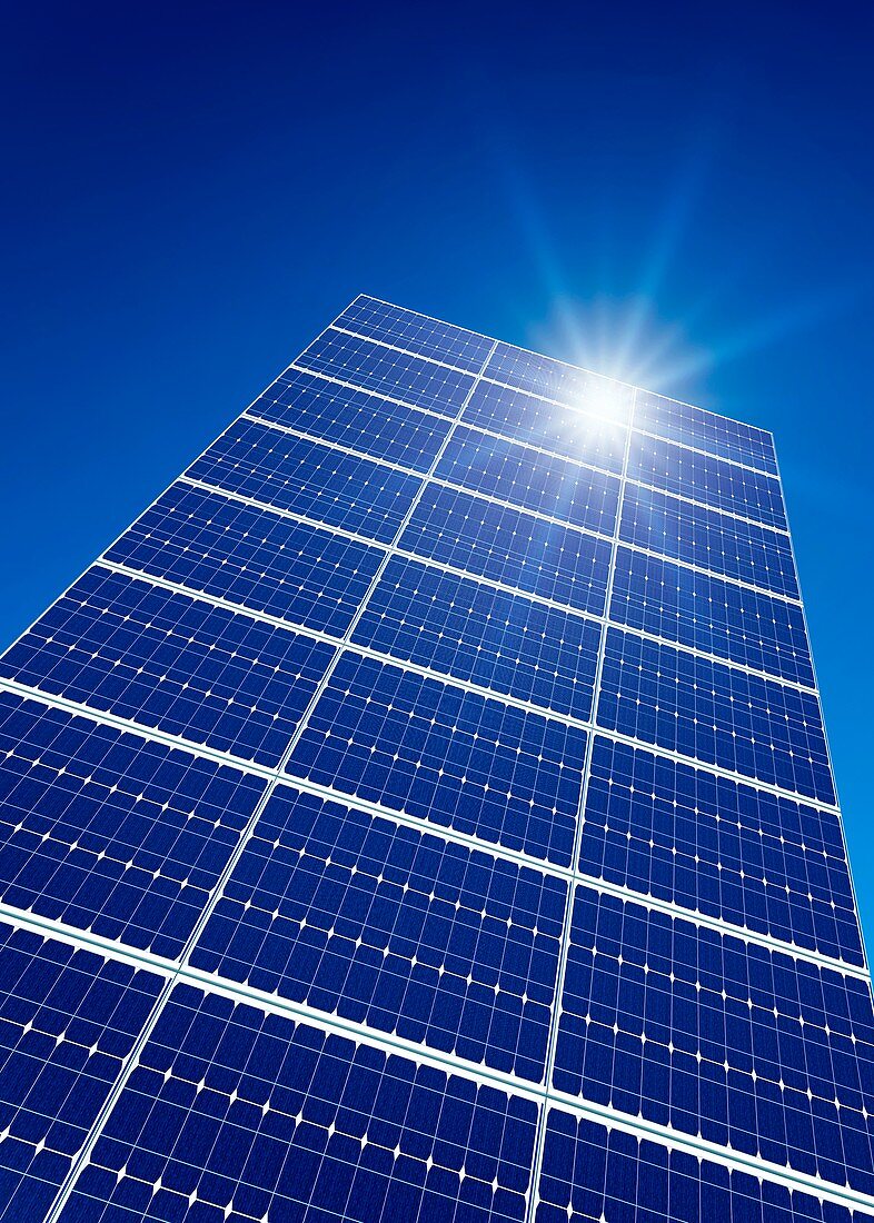 Solar panels in the sun