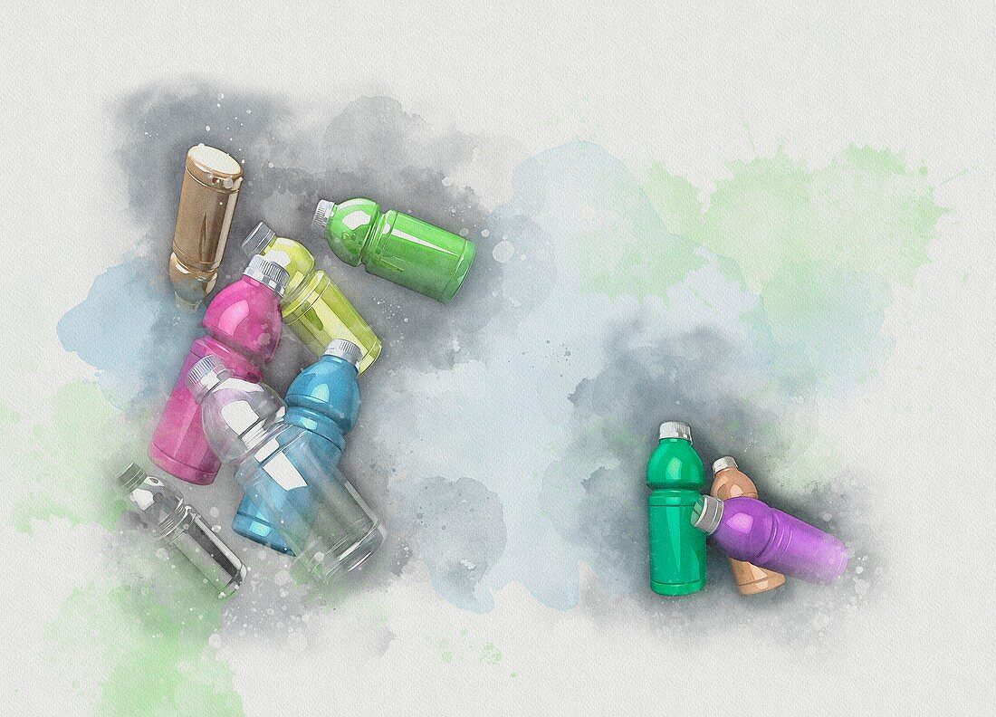 Plastic bottles, illustration