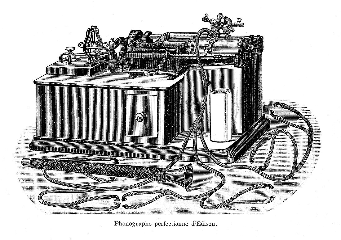 19th Century phonograph, illustration