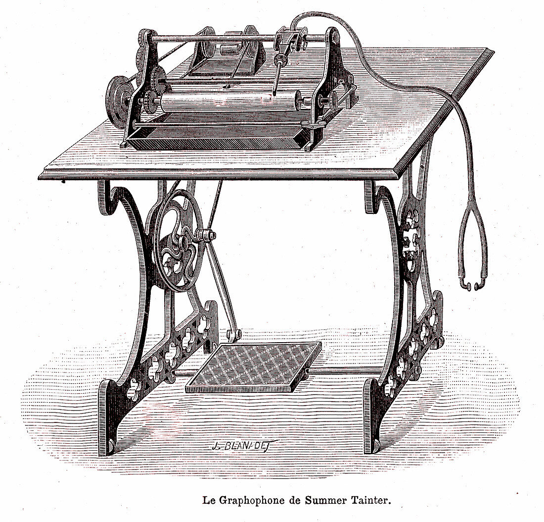 19th Century graphophone, illustration