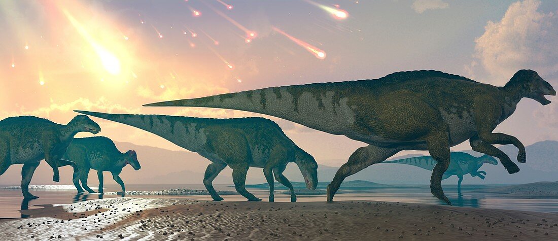 Asteroids raining on dinosaurs