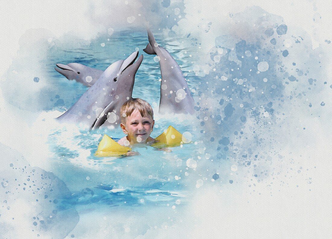 Dolphin therapy, illustration