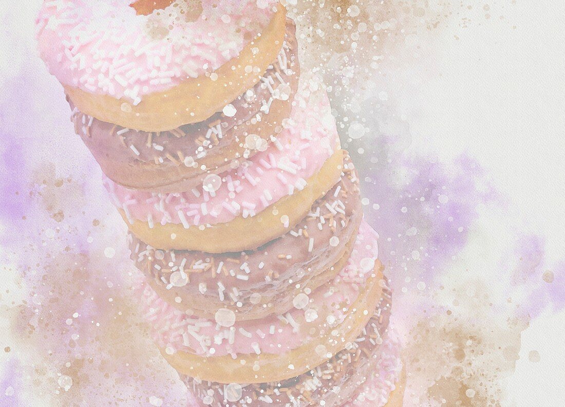 Stack of doughnuts, illustration
