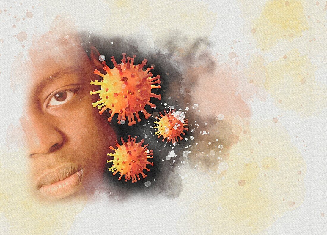 Coronavirus infection, composite image