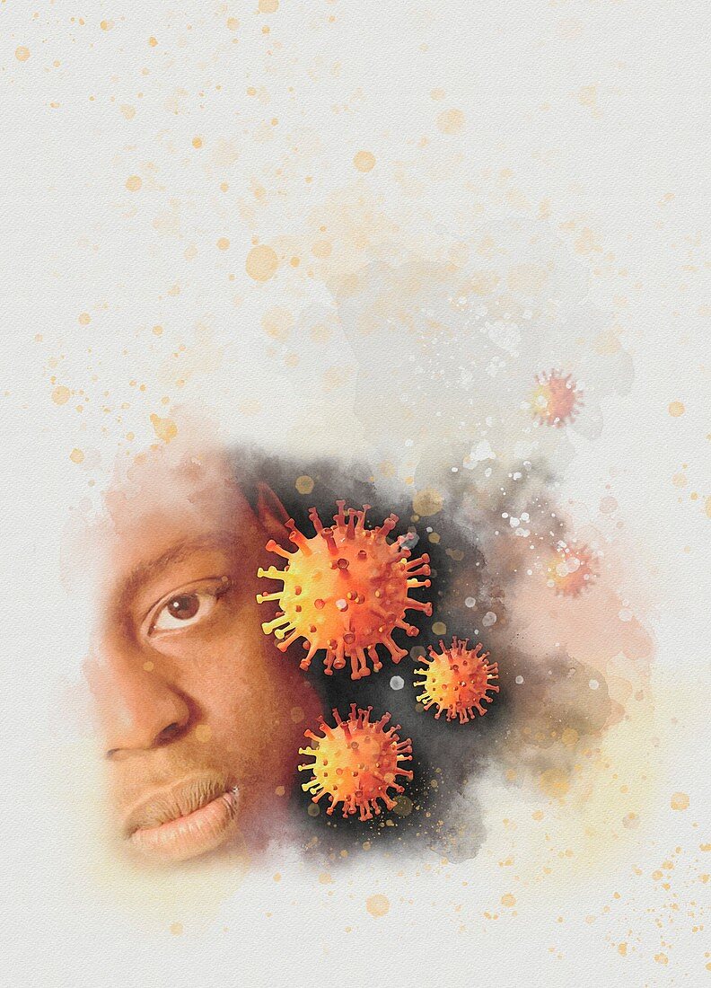 Coronavirus infection, composite image