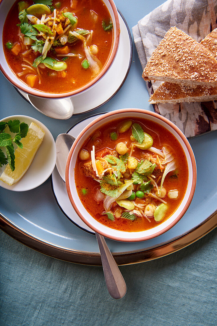 Chorba (Soup with vegetables and lamb, North Africa)