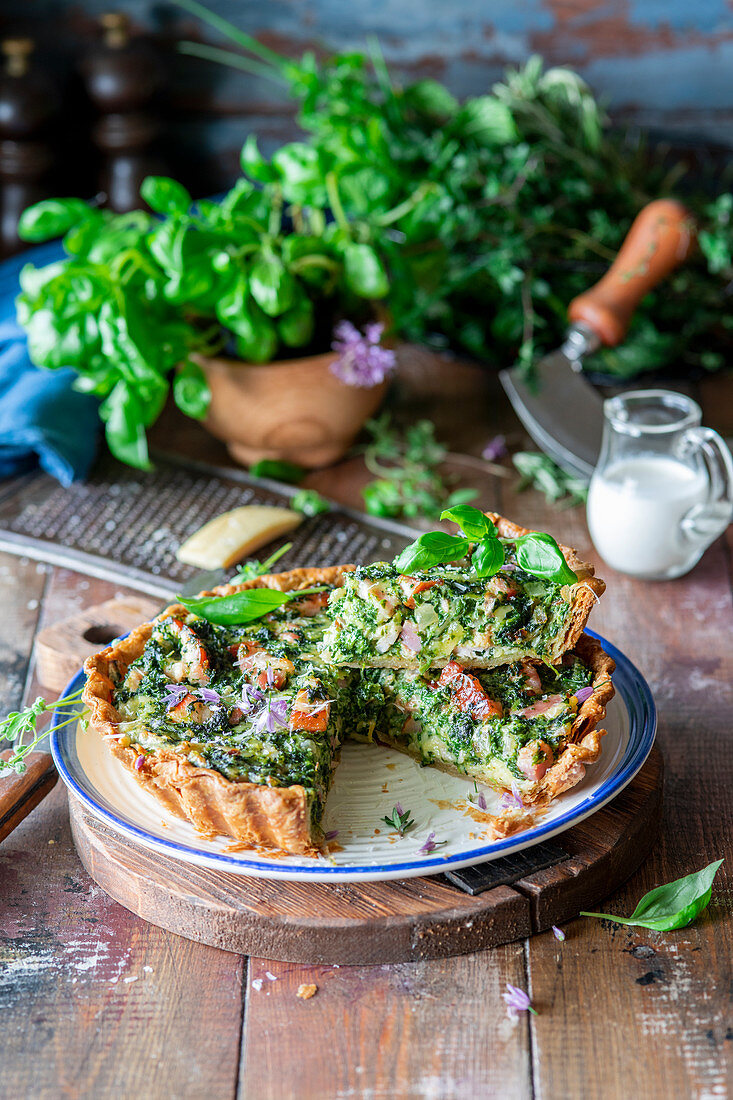 Bacon and herb pie