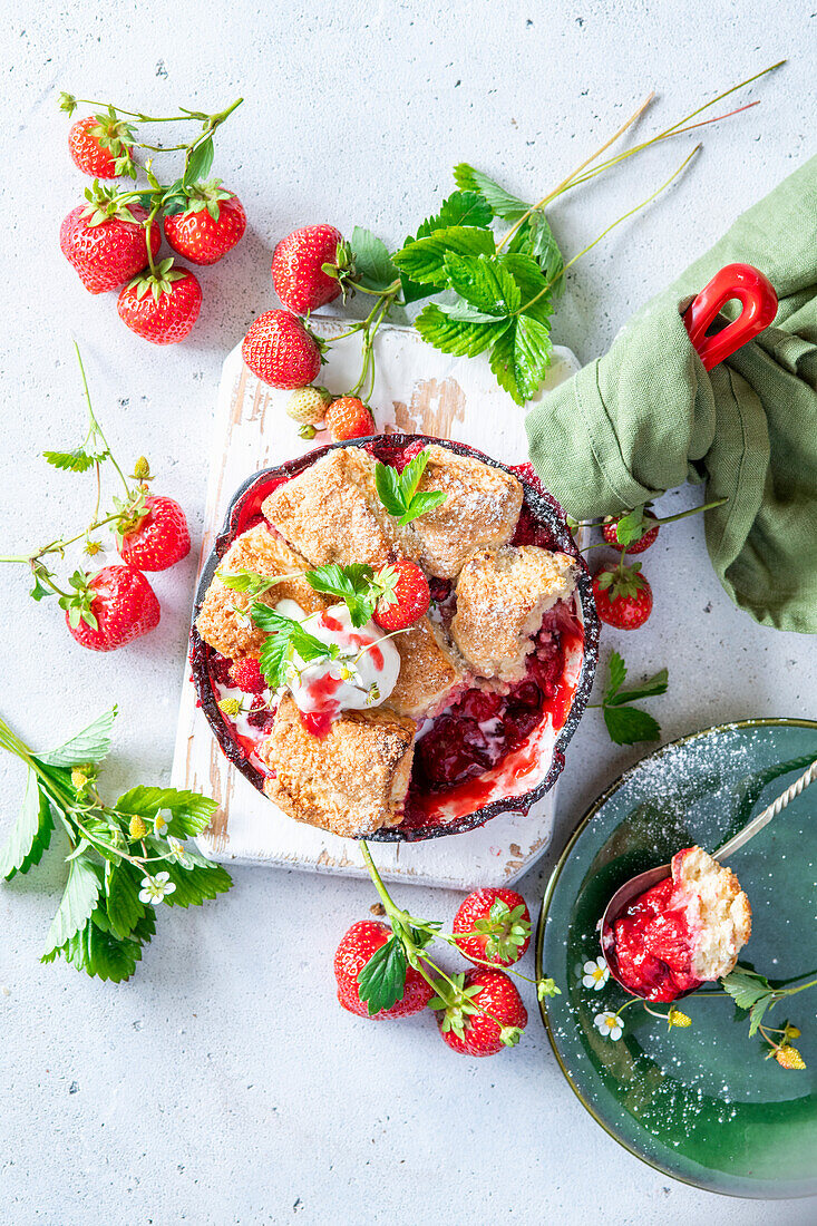 Strawberry cobbler