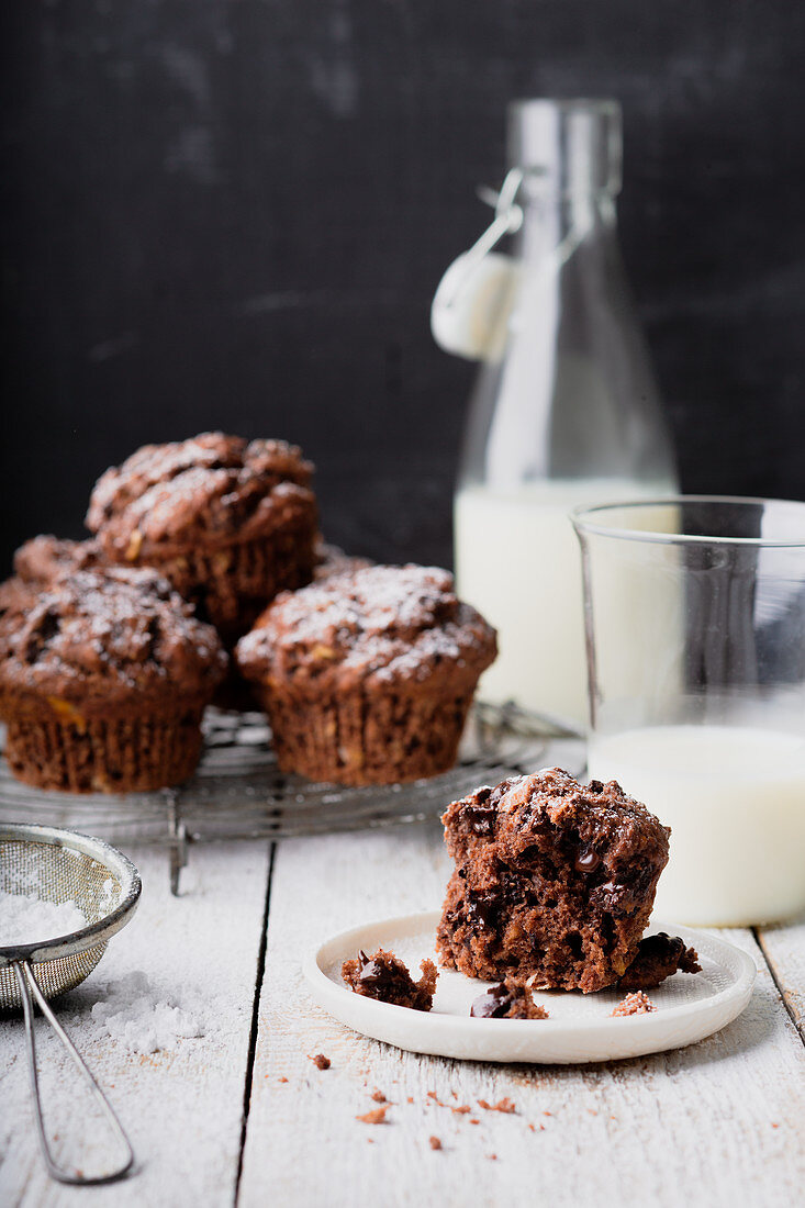 Schokoladenmuffins mit Milch